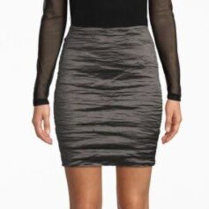 Nicole Miller Artelier BLACK Techno Metal Mini Skirt Sz. 8
